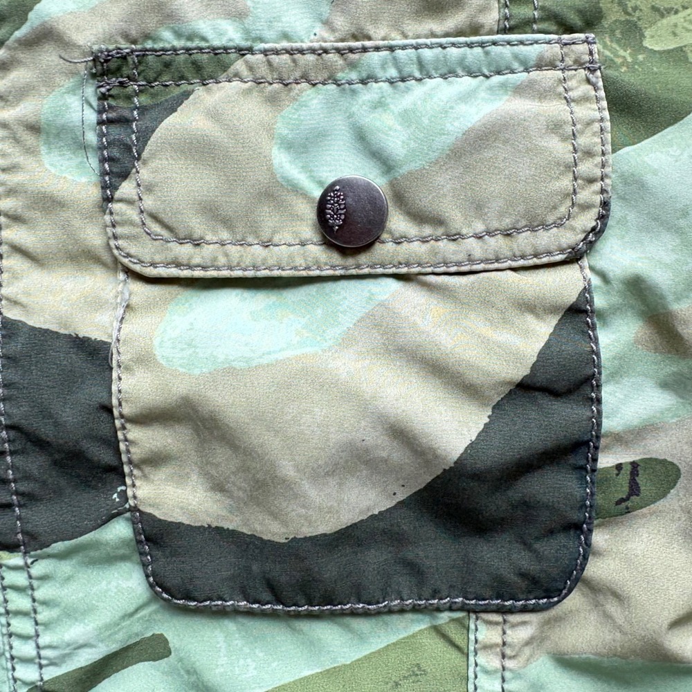 ♾️Free People Movement Green Camo Cargo Pants Small Snap Ankle Elastic Waist S♾️ - Picture 2 of 8